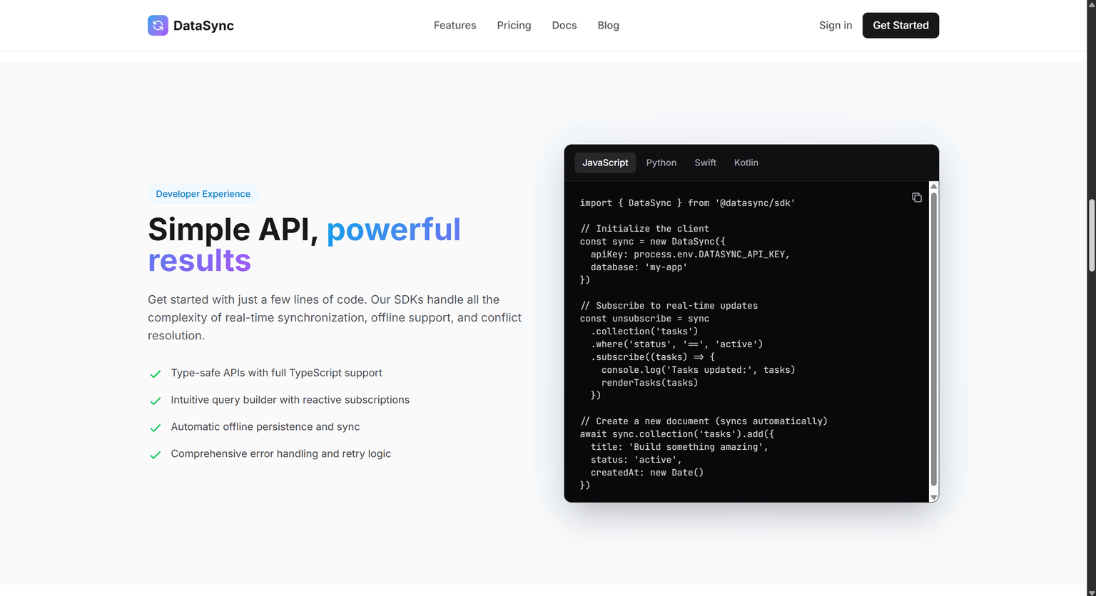 DataSync screenshot