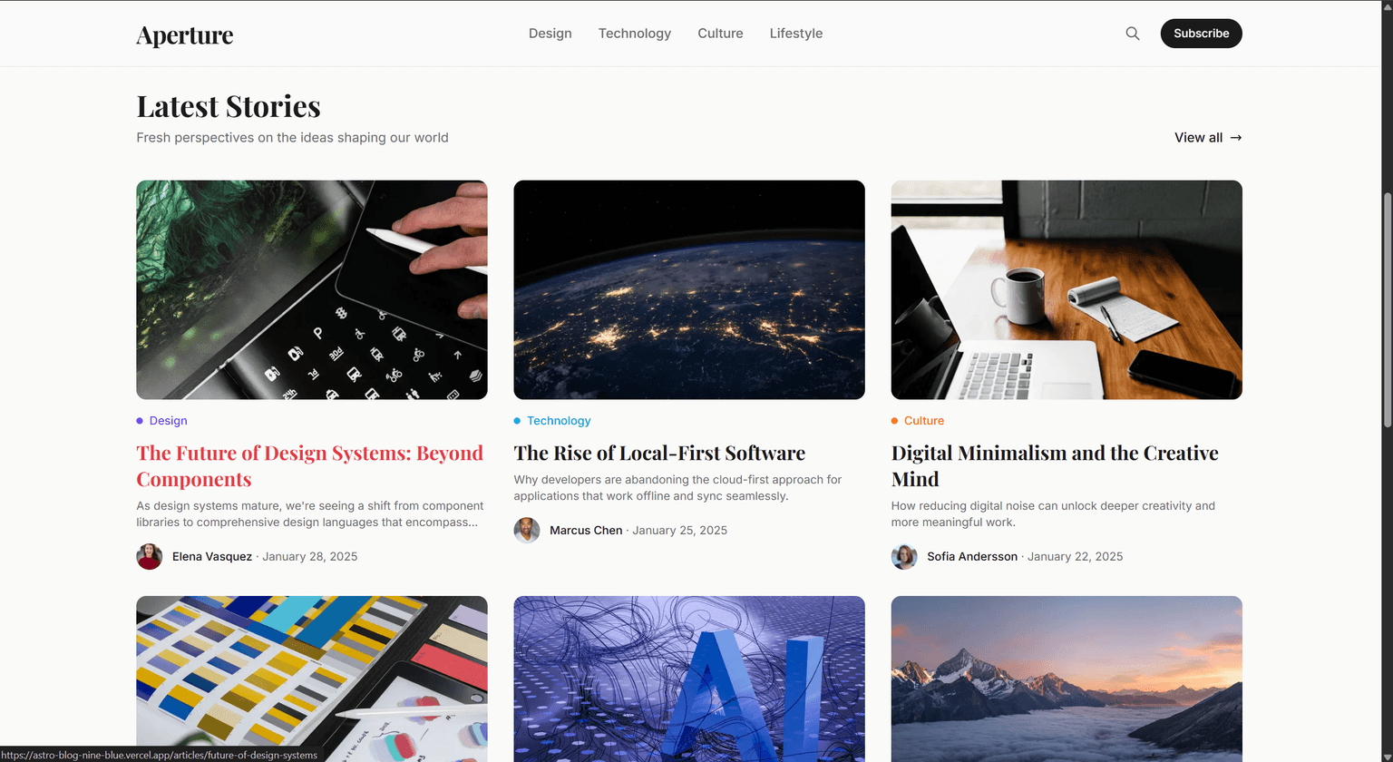 Astro Blog screenshot